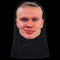 Erling Haaland MASKED product photo on black background