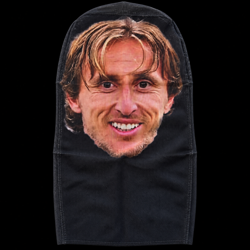 Luka Modrić MASKED product photo on black background